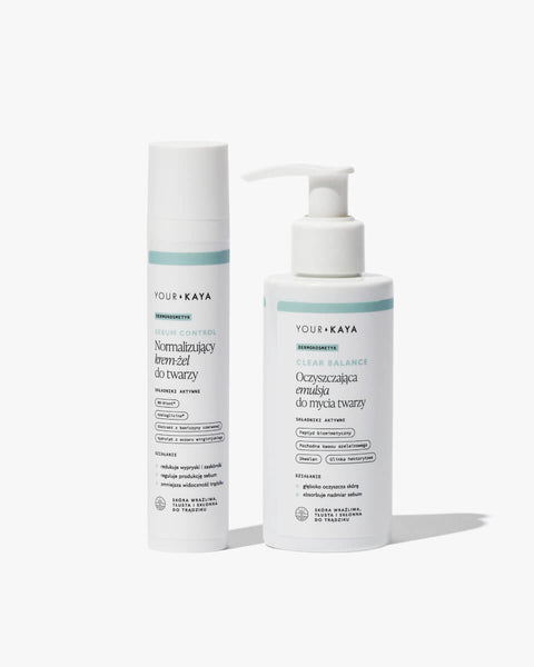 Zestaw: normalizujący krem-żel i oczyszczająca emulsja do mycia twarzy