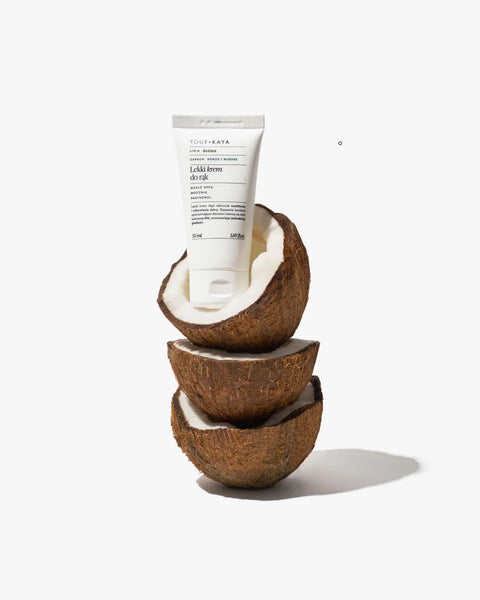 A light hand cream with a coconut and almond scent.
