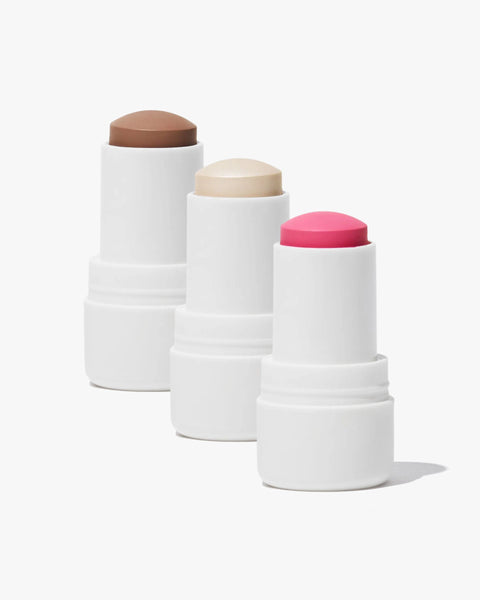 Zestaw: róż, rozświetlacz i bronzer w sticku