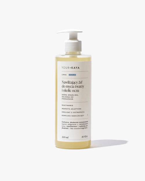 Moisturizing face and eye area cleansing gel