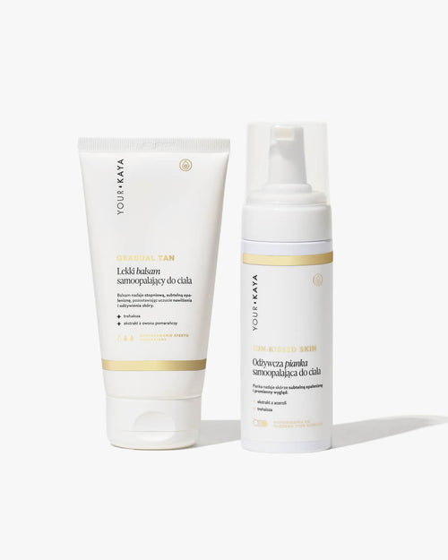 Zestaw LONG-LASTING TAN: odżywcza pianka samoopalająca i lekki balsam samoopalający