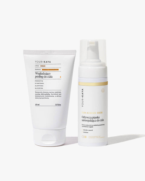 Zestaw SMOOTH & SELF-TAN: peeling i pianka/balsam