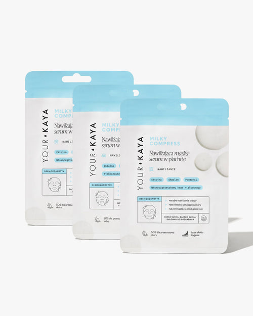 Zestaw: 3 x Nawilżająca maska-serum w płachcie