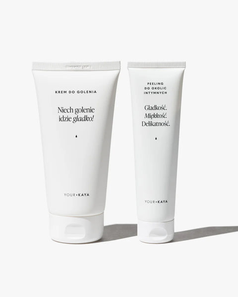 Set: shaving cream and intimate area scrub