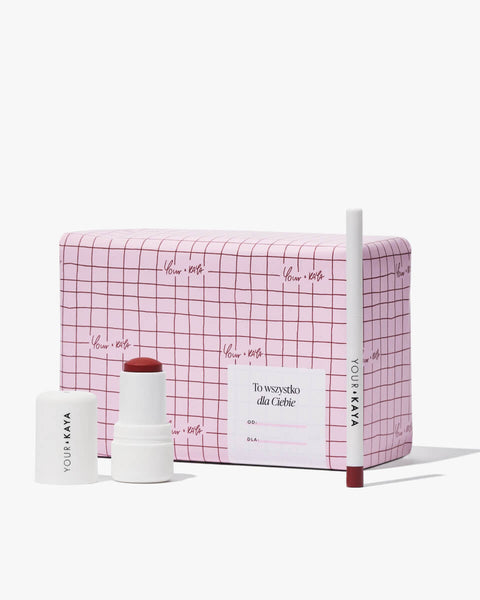 Zestaw prezentowy: róż w sticku i konturówka