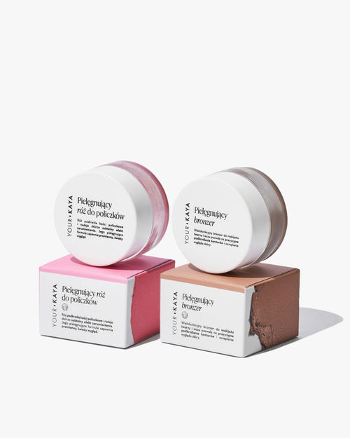 Zestaw: pielęgnujący bronzer i róż do policzków