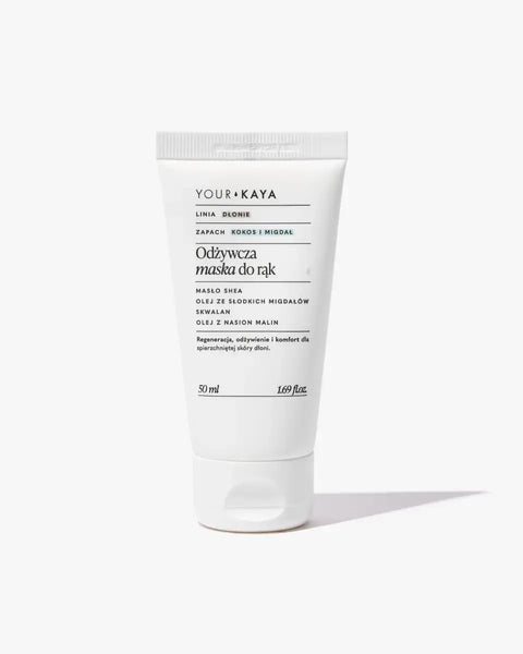 Nourishing hand mask with the scent of coconut and almonds