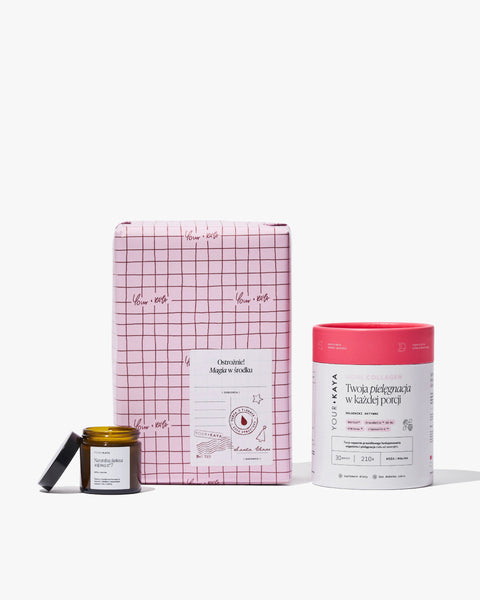 Zestaw świąteczny: More COLLAGEN i świeczka o zapachu róża-malina
