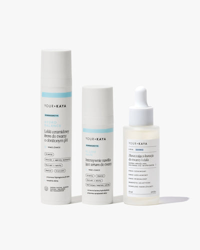 Zestaw: lekki krem, nawilżające serum i kuracja złuszczająca