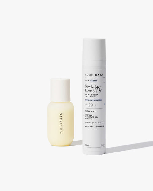 Zestaw SMART TAN: samoopalające serum do twarzy i SPF 50