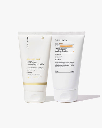 Zestaw SMOOTH & SELF-TAN: peeling i pianka/balsam