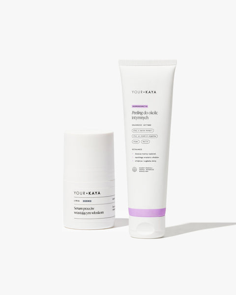 Zestaw: peeling intymny i serum przeciw wrastającym włoskom