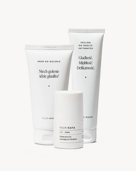 Zestaw do golenia: krem, peeling i serum na wrastające włoski