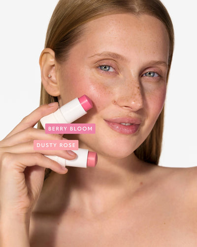 Zestaw: róż, rozświetlacz i bronzer w sticku